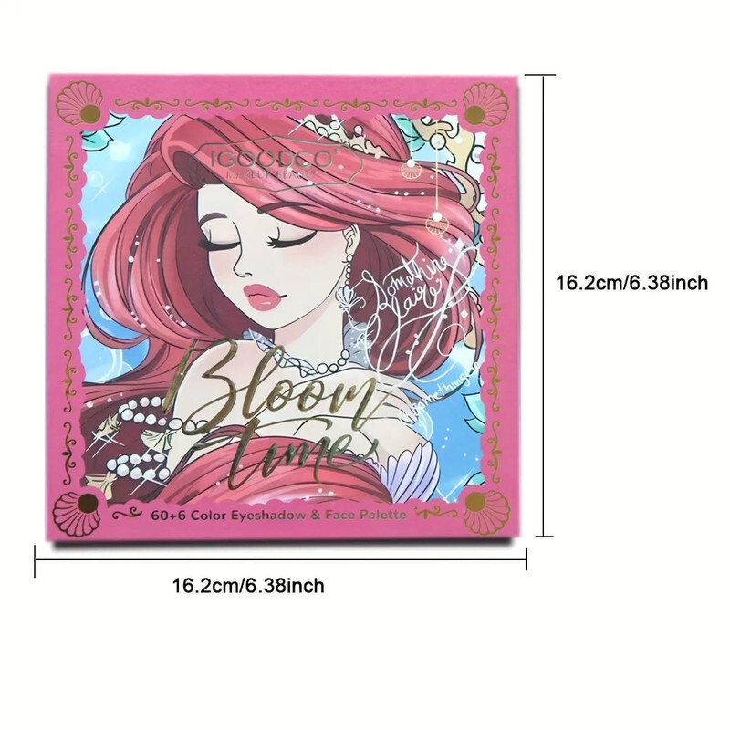 Enchanting 66-Shade Eyeshadow Palette - Matte, Pearly, and Shimmer Finishes , for Daily Glam, Festivals, and Birthdays , Anime Princess-Inspired Packaging