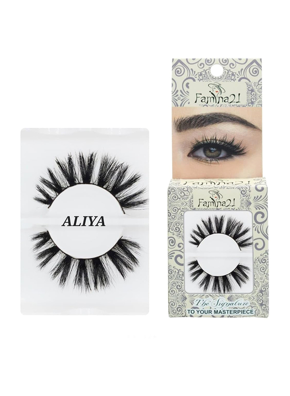 Famina21 Signature 100% Horse Hair Eyelashes, Aliya, Black