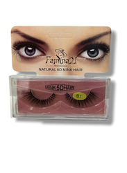 Famina21 Natural 6D/5D Mink Hair Eyelashes, (B), (B1), Black