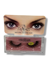 Famina21 Natural 6D/5D Mink Hair Eyelashes, B4, Black