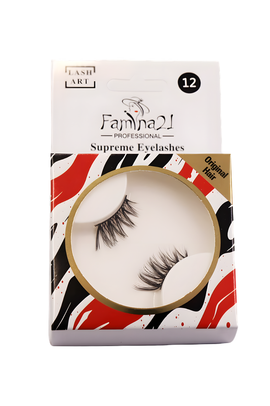 Famina21 Supreme Eyelashes - 20 Models, Natural and Lightweight, Reusable False Eyelashes (FM12)