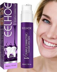 Eelohe Purple Corrector Teeth Whitening Toothpaste - 50ml, Stain Removal & Whitening Gel, Fluoride-Free, Fresh Breath Formula