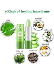 Aloe Vera Long Lasting Nutritious Moisturizer Color Changing Gloss Lip Balm, 12 Pieces, Green