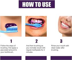 Eelohe Purple Corrector Teeth Whitening Toothpaste - 50ml, Stain Removal & Whitening Gel, Fluoride-Free, Fresh Breath Formula