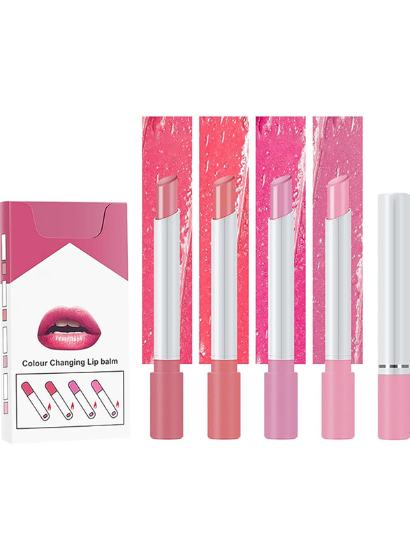 Velvet Smooth Nude Waterproof Matte Cigarette Lipstick Set, 4 Pieces, Pink, 05