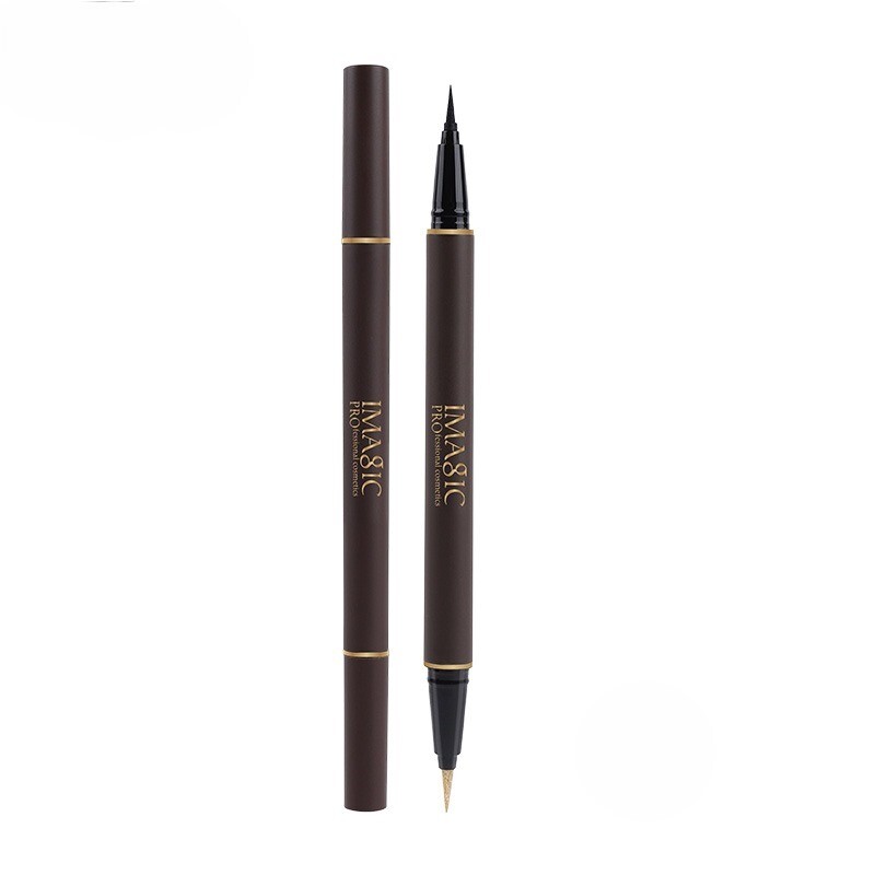 IMAGIC Long Lasting Double Ended Duo Eyeliner  Dual Tip for Precision & Versatility  Smudge Proof Waterproof Eye Makeup (GOLDEN SHINE & BLACK MATTE)