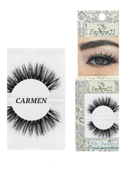 Famina21 Signature 100% Horse Hair Eyelashes, Carmen, Black