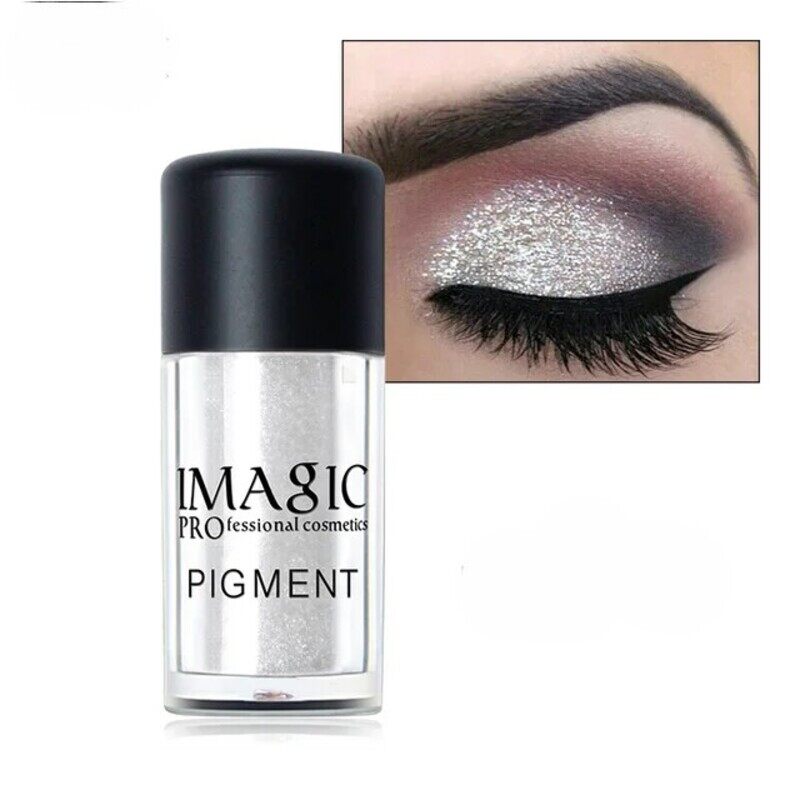 

IMAGIC Metallic Pigment Glitter Eyeshadow Palette 9 Vibrant Colors High-Shine Long Lasting Sparkle for Bold Eye Makeup (P1 Diamond White)