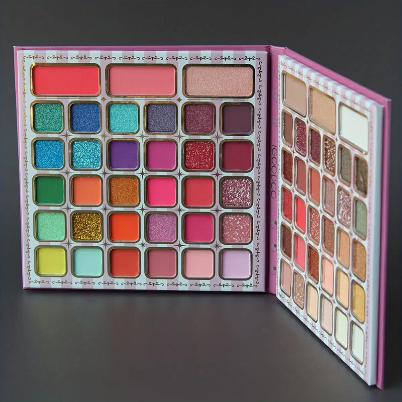 Enchanting 66-Shade Eyeshadow Palette - Matte, Pearly, and Shimmer Finishes , for Daily Glam, Festivals, and Birthdays , Anime Princess-Inspired Packaging