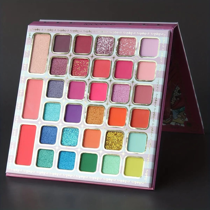Enchanting 66-Shade Eyeshadow Palette - Matte, Pearly, and Shimmer Finishes , for Daily Glam, Festivals, and Birthdays , Anime Princess-Inspired Packaging