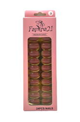 Fake Nails, Famina21 Premium Nails, 24 Pcs With Glue Sticker (03)