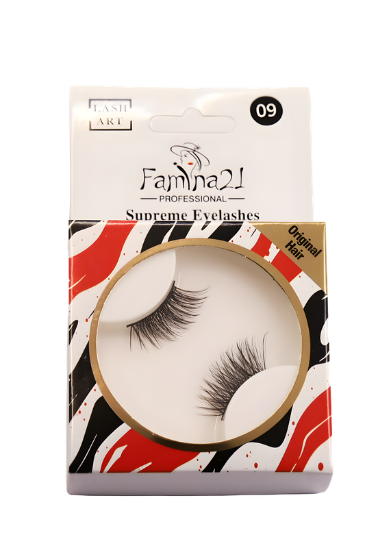 Famina21 Supreme Eyelashes - 20 Models, Natural and Lightweight, Reusable False Eyelashes (FM09)