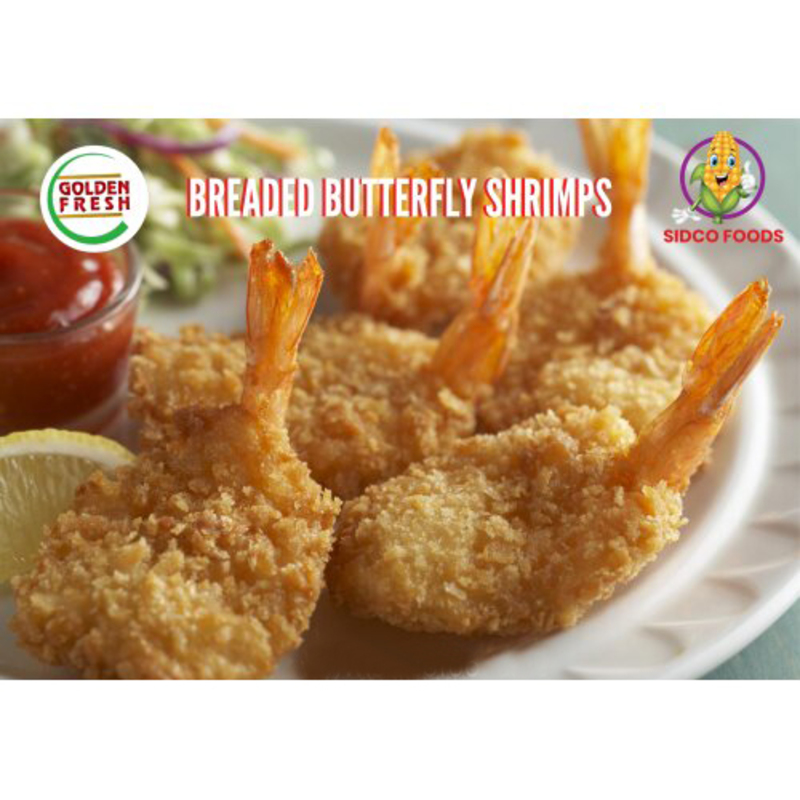 Golden Fresh Breaded Butterfly Shrimps, 10-12 Pieces, 250g