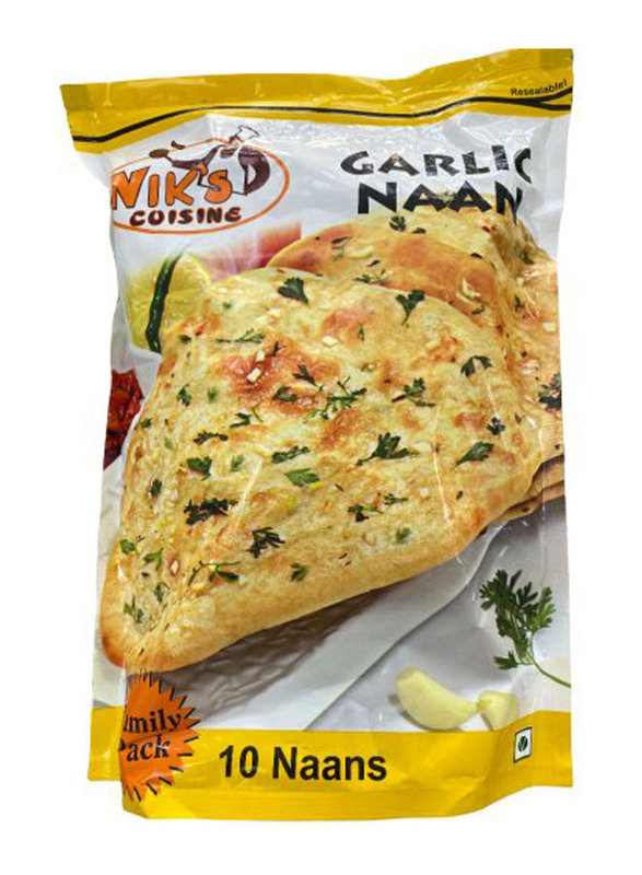 Niks Cousine Garlic Naan, 10 Pieces, 840g