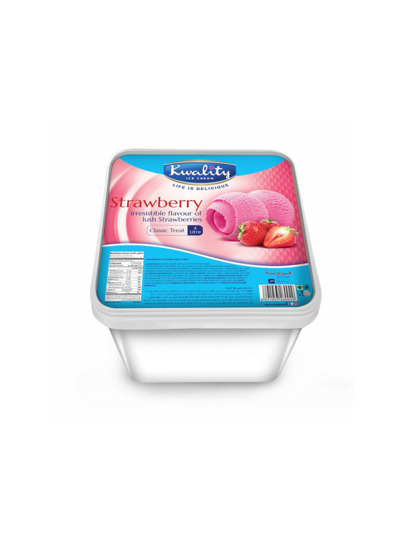 Kwality Strawberry Ice Cream, 4 Liters
