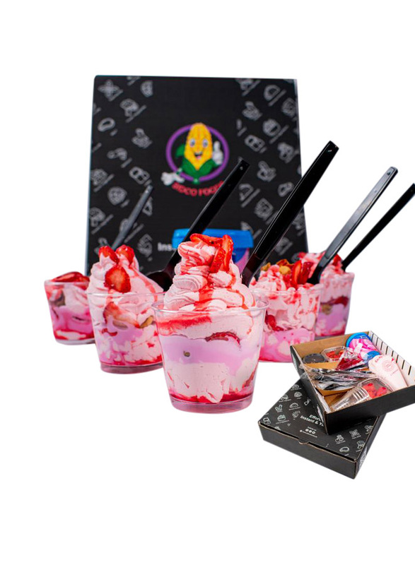 Sidco Foods Strawberry Cream Split Combo Ice Cream, 2 Cones + 3 Cups, 5 Pieces