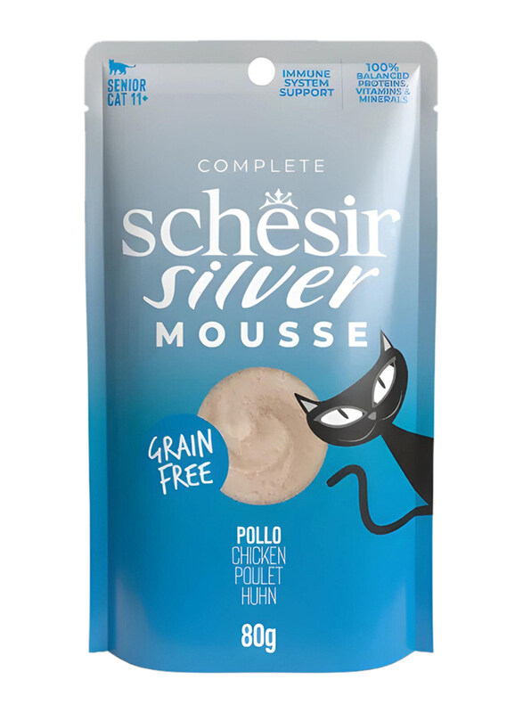 

Schesir Silver Mousse Wet Senior Cat Food with Chicken, 12 x 80g