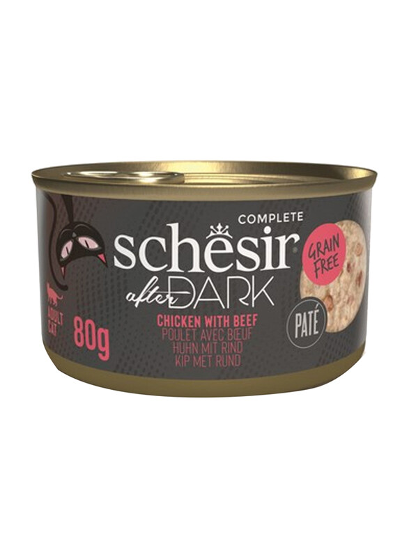 

Schesir After Dark Pate Chicken Wet Cat Food with Beef, 12 x 80g