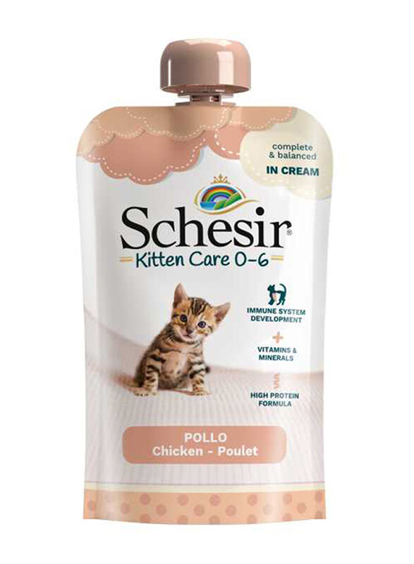 

Schesir Kitten Care 0-6 In Cream Wet Kitten Food with Chicken, 5 x 150g