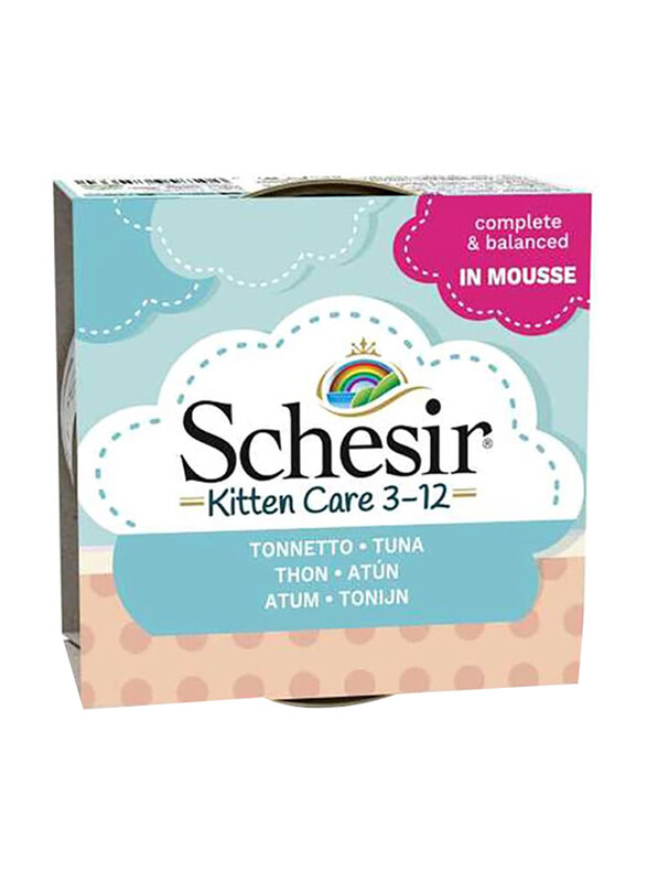 

Schesir Kitten Care 3-12 In Mousse Can Wet Kitten Food with Tuna, 6 x 85g