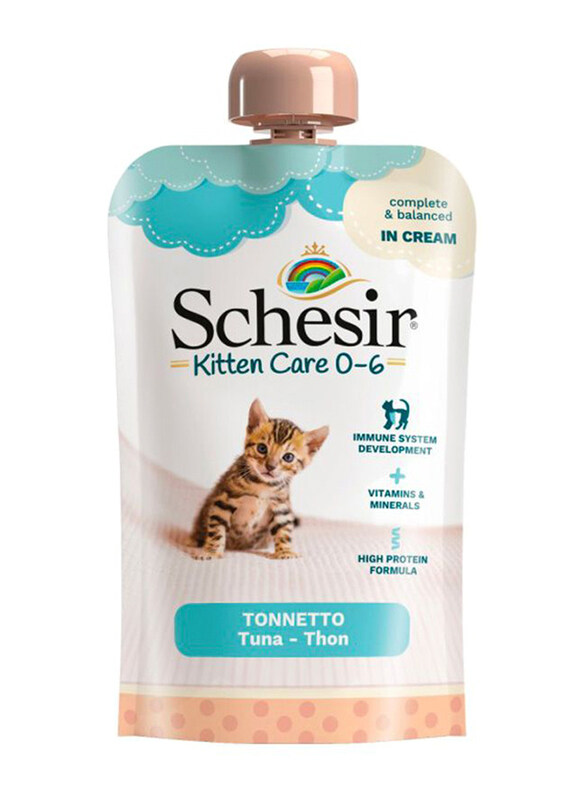 

Schesir Kitten Care 0-6 In Cream Wet Kitten Food with Tuna, 5 x 150g