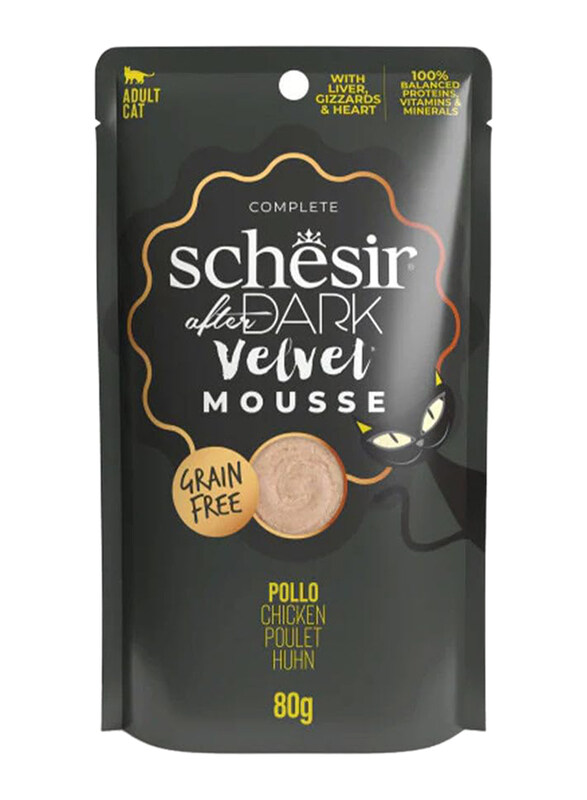 

Schesir After Dark Velvet Mousse Chicken Wet Adult Cat Food, 12 x 80g