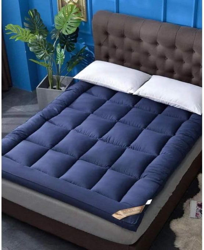 The Home Mart Fabric Soft Material Mattress Topper, 200 x 120cm, Double, Blue