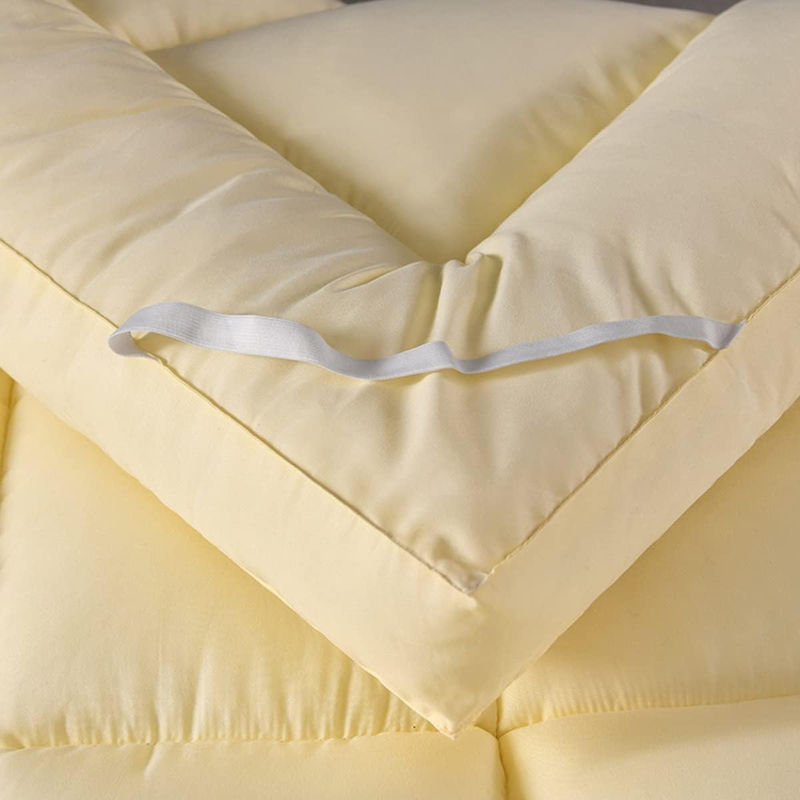 The Home Mart Fabric Soft Material Mattress Topper, 200 x 200cm, Supper King, Beige