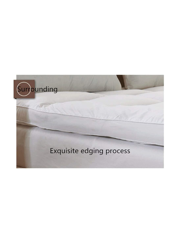 The Home Mart Super Soft Material Mattress Topper with 4 Sides Elastic Bands, 200 x 100cm, Single, White