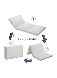 The Home Mart Orthopedic Trifold Folding Mattress, 90 x 180 x 6cm, White