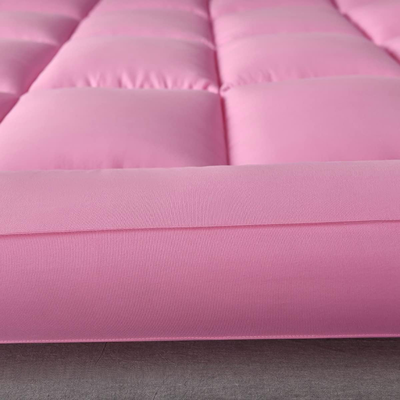 The Home Mart Super Soft Material Mattress Topper with 4 Sides Elastic Bands, 200 x 100cm, Single, Pink