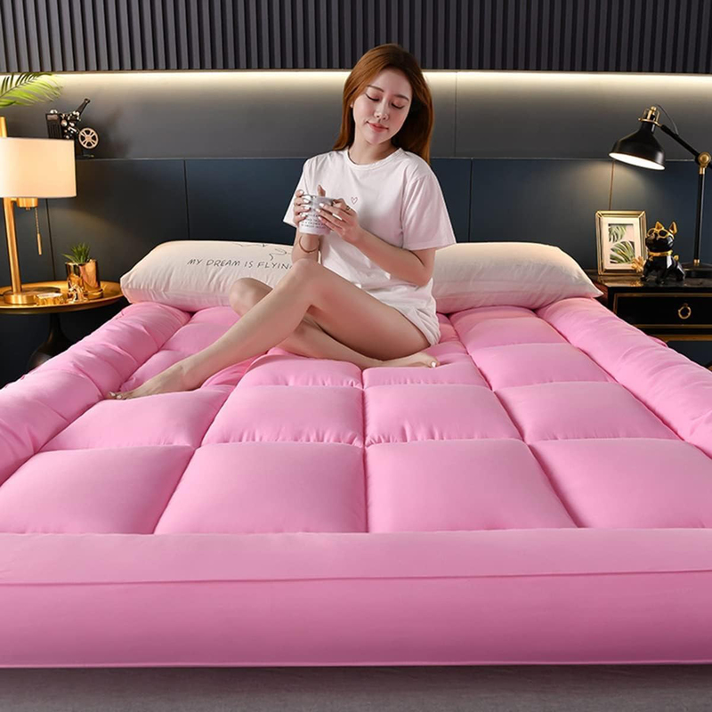 The Home Mart Fabric Soft Material Mattress Topper, 200 x 100cm, Single, Pink