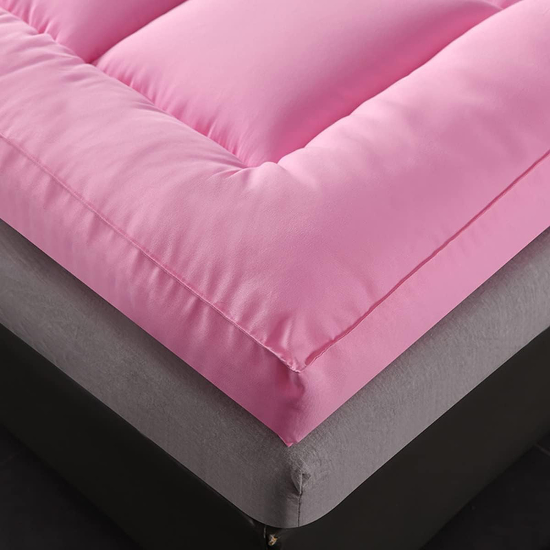 The Home Mart Super Soft Material Mattress Topper with 4 Sides Elastic Bands, 200 x 150cm, Queen, Pink