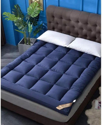 The Home Mart Fabric Soft Material Mattress Topper, 200 x 180cm, King, Blue