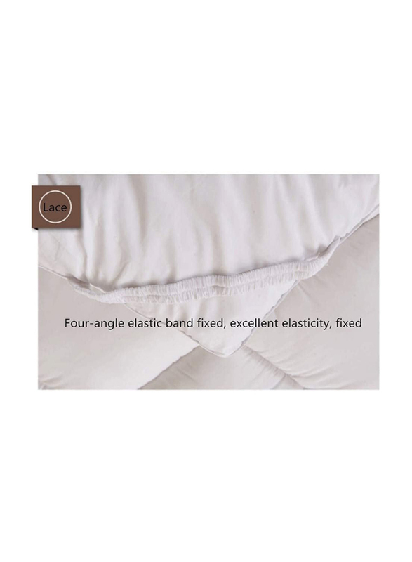 The Home Mart Super Soft Material Mattress Topper with 4 Sides Elastic Bands, 200 x 100cm, Single, White