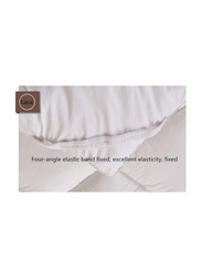 The Home Mart Super Soft Material Mattress Topper with 4 Sides Elastic Bands, 200 x 200cm, Supper King, White