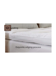 The Home Mart Super Soft Material Mattress Topper with 4 Sides Elastic Bands, 200 x 180cm, King, White