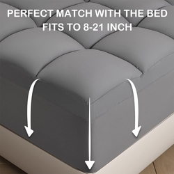 The Home Mart 1000 GSM Cooling Extra Thick Soft Mattress Protector Cover with 8"-21" Deep Pocket, Twin XL, Grey