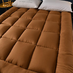 The Home Mart Fabric Soft Material Mattress Topper, 200 x 150cm, Queen, Brown