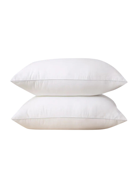 

Maxqon 2-Piece Single Piping Hotel Standard Extra Soft Microfiber Anti Allergic & Anti-Bacterial-Bed Pillow, 50 x 70cm, White