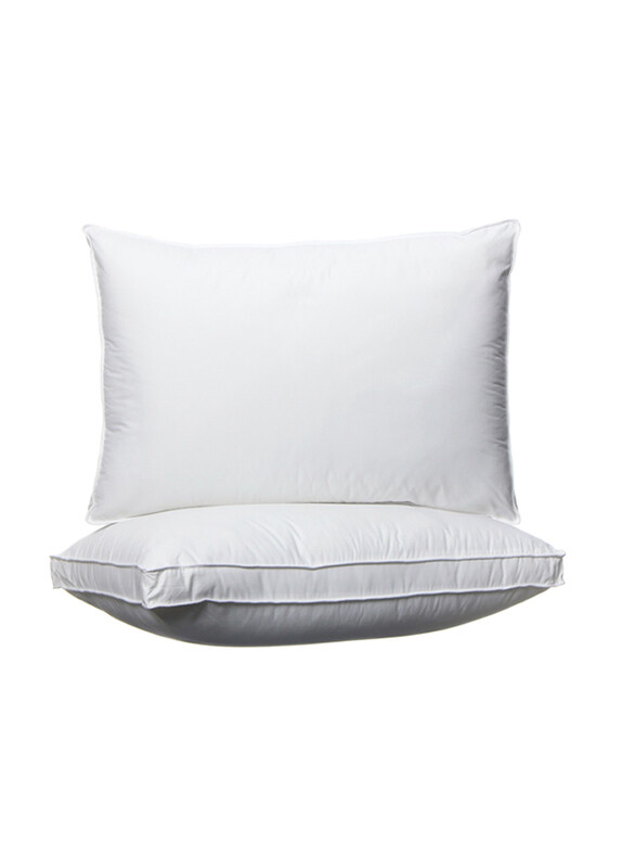 

Maxqon Double Piping Hotel Standard Extra Soft Microfiber Anti Allergic & Anti-Bacterial Bed Pillow, 50 x 70cm, White