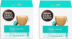 Nescafe Dolce Gusto Flat White Coffee, 16 Capsules, Pack of 2