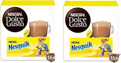 Nescafe Dolce Gusto Nesquik Hot Chocolate, 16 Capsules, Pack of 2