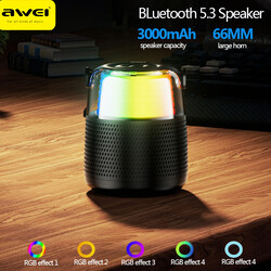 AWEI Y387 Portable Bluetooth Karaoke Speaker 12W Rgb Light With 1 Wireless Mic