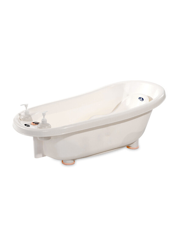 

Lorelli Classic Bath Tub Plug with Thermometer Bath Pad, White/Pink