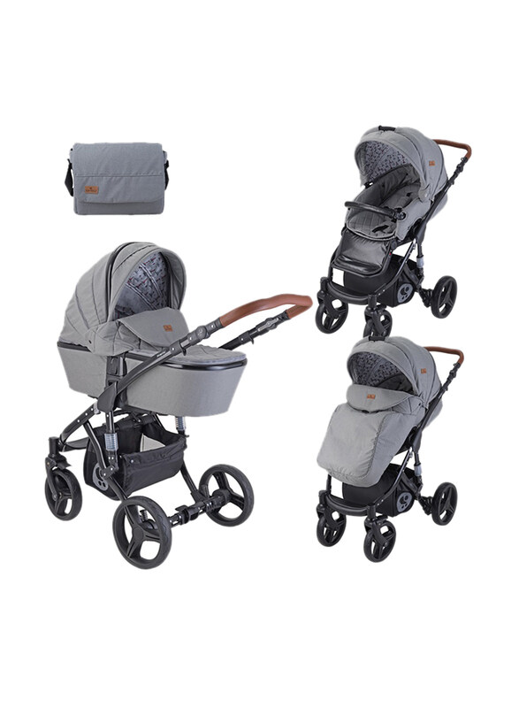 

Lorelli Rimini Lighthouse Baby Stroller with Mama Bag, Grey/Black