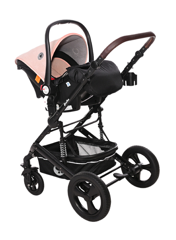 Lorelli Premium Boston 3-in-1 Baby Stroller, Rose