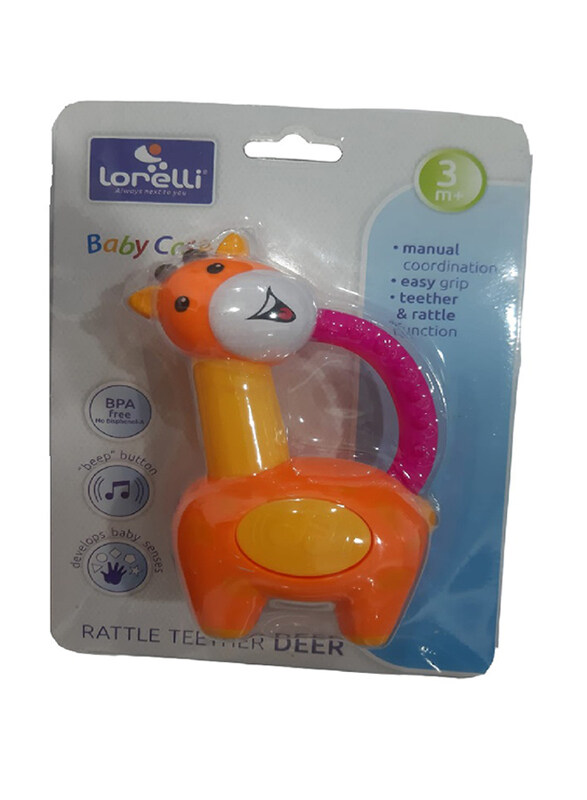 

Baby Care Rattle Deer Teether, Pink/Orange