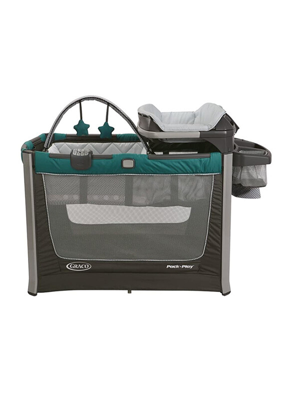 

Graco Pack N Play Smart Station Baby Play Yard, Sapphire, Black/Grey/Green