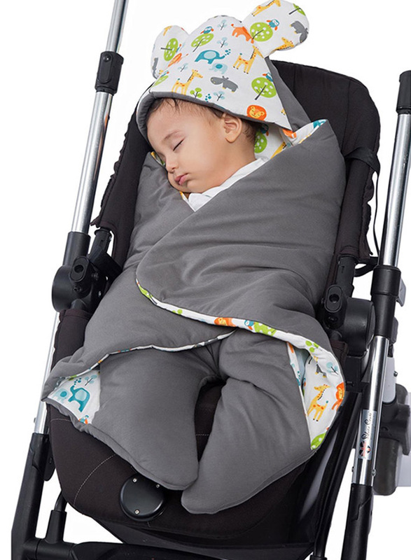 Ubeybi Sleeping Bag for Stroller and Car Seat, Grey/White